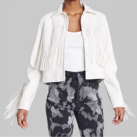 wild fable Jackets & Coats Nwt White Fringe Jacket Poshmark